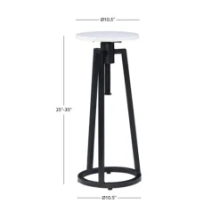 Kirkland's Home Black And White Marble Adjustable Drink Table- Accent & End Tables
