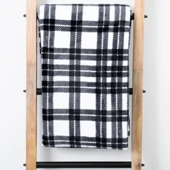 Kirkland's Home Black And White Railroad Plaid Throw- Blankets & Throws
