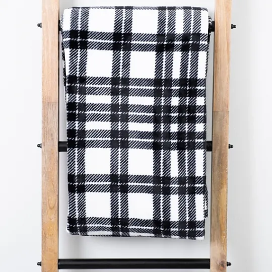 Kirkland's Home Black And White Railroad Plaid Throw- Blankets & Throws