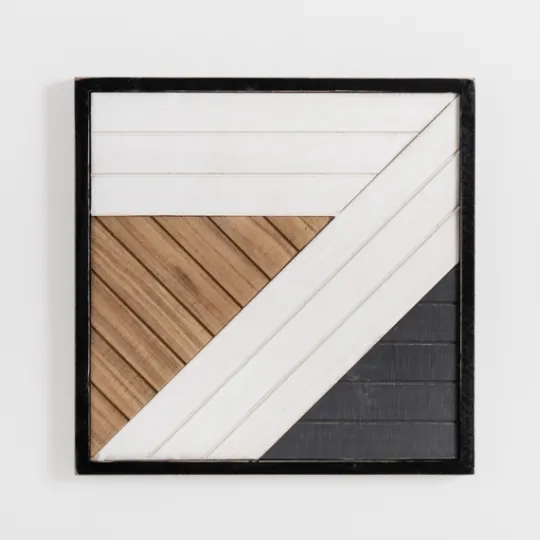 Kirkland's Home Black And White Striped Abstract Wall Plaque- Wall Plaques