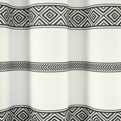Kirkland's Home Black And White Striped Boho Shower Curtain- Shower Curtains