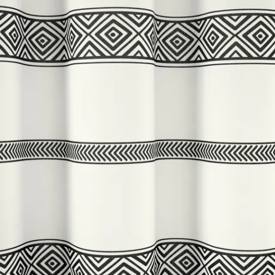 Kirkland's Home Black And White Striped Boho Shower Curtain- Shower Curtains