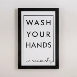 Kirkland's Home Black And White Wash Your Hands Wall Plaque- Wall Quotes & Signs