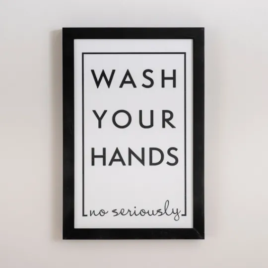 Kirkland's Home Black And White Wash Your Hands Wall Plaque- Wall Quotes & Signs