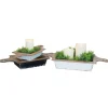 Kirkland's Home Black And White Wooden Base Bowls, Set Of 3- Decorative Bowls & Jars
