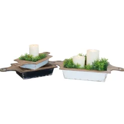 Kirkland's Home Black And White Wooden Base Bowls, Set Of 3- Decorative Bowls & Jars