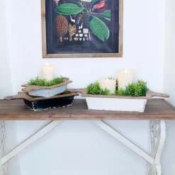 Kirkland's Home Black And White Wooden Base Bowls, Set Of 3- Decorative Bowls & Jars