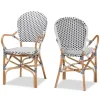 Kirkland's Home Black And White Woven Dining Chairs, Set Of 2- Dining Chairs