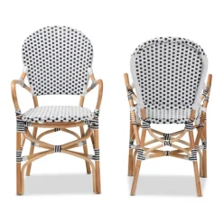 Kirkland's Home Black And White Woven Dining Chairs, Set Of 2- Dining Chairs