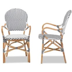 Kirkland's Home Black And White Woven Dining Chairs, Set Of 2- Dining Chairs
