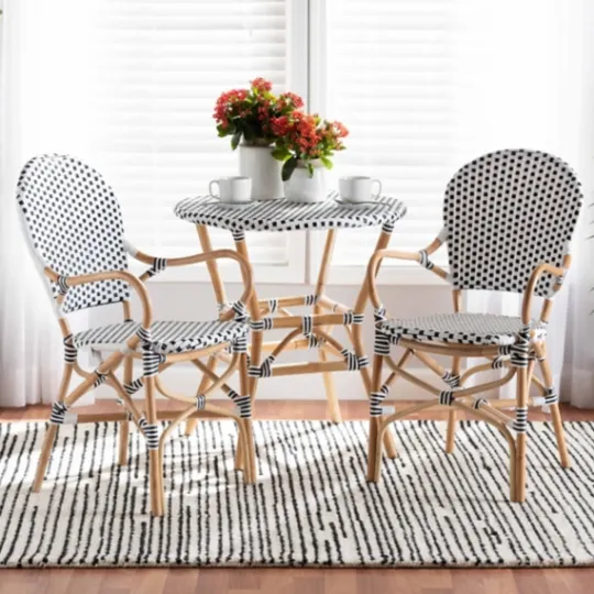 Kirkland's Home Black And White Woven Dining Chairs, Set Of 2- Dining Chairs