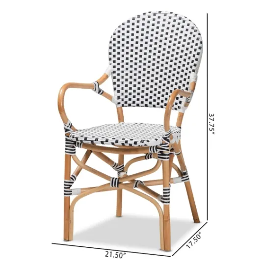 Kirkland's Home Black And White Woven Dining Chairs, Set Of 2- Dining Chairs