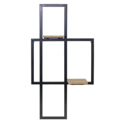 Kirkland's Home Black Asymmetrical Geometric Wall Shelves- Shelves