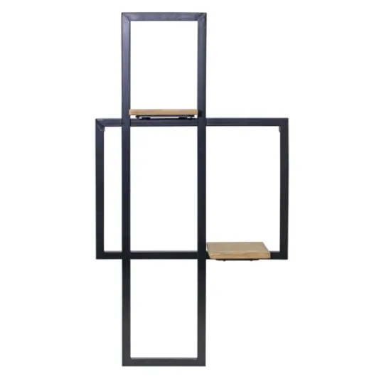 Kirkland's Home Black Asymmetrical Geometric Wall Shelves- Shelves