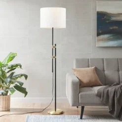 Kirkland's Home Black Asymmetrical Metal Floor Lamp- Floor Lamps