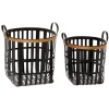 Kirkland's Home Black Bamboo Metal Woven Baskets, Set Of 2- Baskets & Boxes