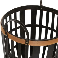 Kirkland's Home Black Bamboo Metal Woven Baskets, Set Of 2- Baskets & Boxes