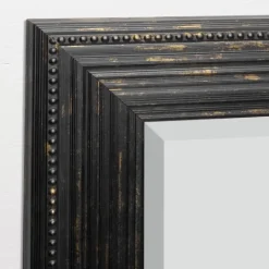 Kirkland's Home Black Beaded Frame Beveled Wall Mirror- Framed Mirrors