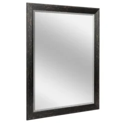Kirkland's Home Black Beaded Frame Beveled Vanity Wall Mirror- Framed Mirrors