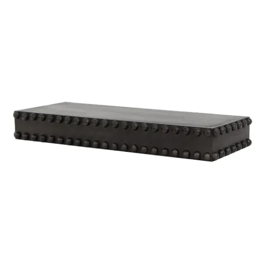 Kirkland's Home Black Beaded Wood Small Floating Shelf- Shelves