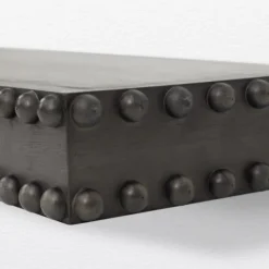 Kirkland's Home Black Beaded Wood Small Floating Shelf- Shelves