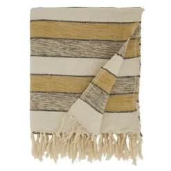 Kirkland's Home Black Beige With Fringe Throw Blanket- Blankets & Throws
