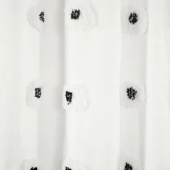 Kirkland's Home Black Boho Tufted Circles Shower Curtain- Shower Curtains
