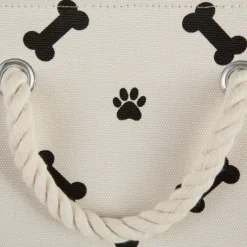 Kirkland's Home Black Bone And Paw Print Rectangle Pet Basket- Baskets & Boxes