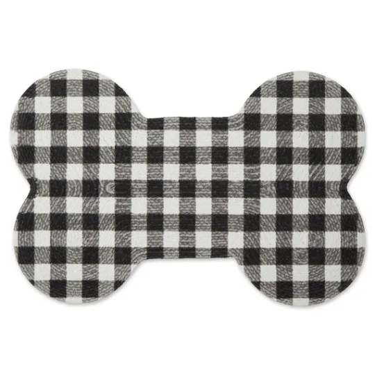 Kirkland's Home Black Buffalo Check Bone Pet Bowl Mat- Kitchen & Floor Mats