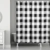 Kirkland's Home Black Buffalo Check Shower Curtain- Shower Curtains
