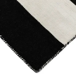 Kirkland's Home Black Cabana Stripe Indoor/Outdoor Scatter Rug- Outdoor Rugs