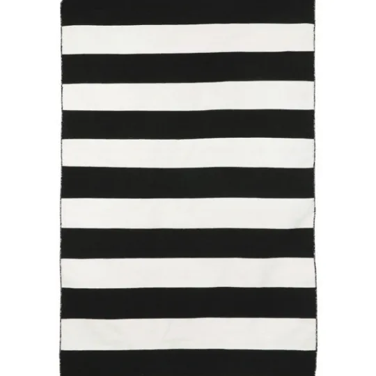 Kirkland's Home Black Cabana Stripe Indoor/Outdoor Area Rug, 3X5- Outdoor Rugs
