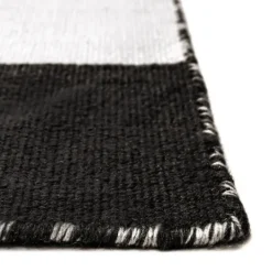Kirkland's Home Black Cabana Stripe Indoor/Outdoor Runner, 2X8- Outdoor Rugs