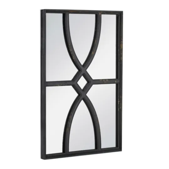 Kirkland's Home Black Carved Wooden Frame Wall Mirrors, Set Of 2- Decorative Mirrors