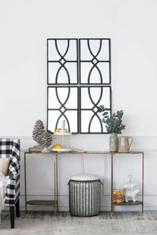Kirkland's Home Black Carved Wooden Frame Wall Mirrors, Set Of 2- Decorative Mirrors