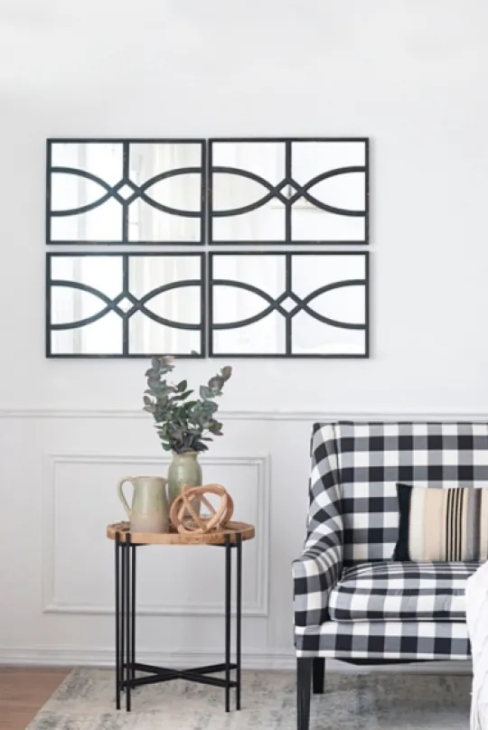 Kirkland's Home Black Carved Wooden Frame Wall Mirrors, Set Of 2- Decorative Mirrors