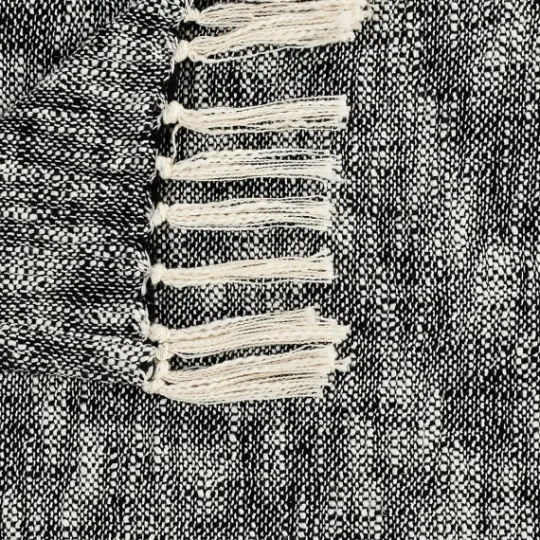 Kirkland's Home Black Chambray Fringe Throw- Blankets & Throws
