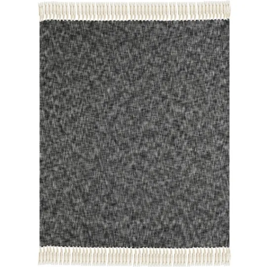 Kirkland's Home Black Chambray Fringe Throw- Blankets & Throws