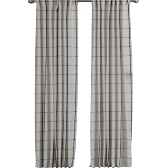 Kirkland's Home Black Checkered Single Curtain Panel, 84 In.- Curtains & Drapes