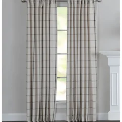 Kirkland's Home Black Checkered Single Curtain Panel, 84 In.- Curtains & Drapes