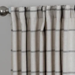 Kirkland's Home Black Checkered Single Curtain Panel, 84 In.- Curtains & Drapes