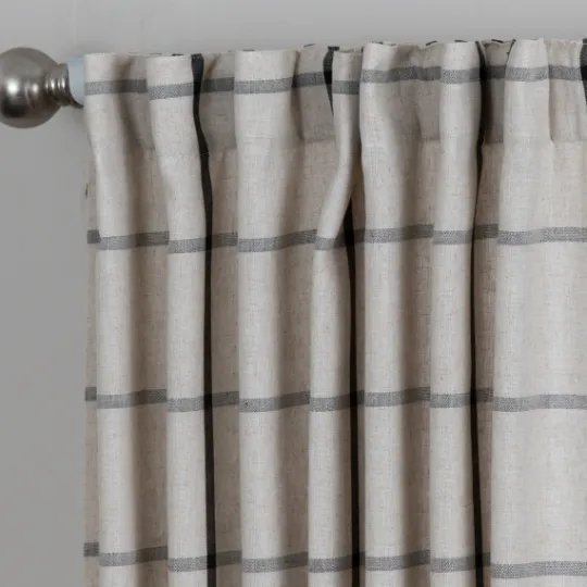 Kirkland's Home Black Checkered Single Curtain Panel, 84 In.- Curtains & Drapes