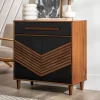 Kirkland's Home Black Chevron Wood Single Drawer Cabinet- Cabinets & Sideboards