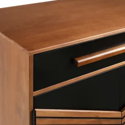 Kirkland's Home Black Chevron Wood Single Drawer Cabinet- Cabinets & Sideboards