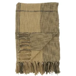 Kirkland's Home Black Cotton Plaid Oaker Throw Blanket- Blankets & Throws