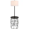 Kirkland's Home Black Cross Caged Table Base Floor Lamp- Floor Lamps