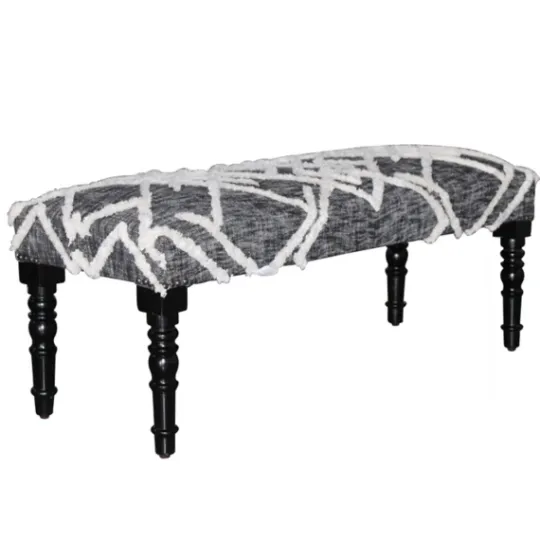 Kirkland's Home Black Diamond Tufted Modern Bench- Benches & Ottomans