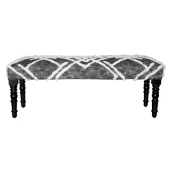 Kirkland's Home Black Diamond Tufted Modern Bench- Benches & Ottomans