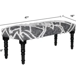 Kirkland's Home Black Diamond Tufted Modern Bench- Benches & Ottomans