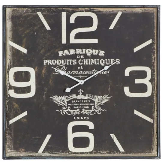 Kirkland's Home Black Distressed Wood Face Square Clock- Clocks